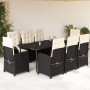 Set de comedor de jardín 9 pzas y cojines ratán sintético negro de , Conjuntos de jardín - Ref: Foro24-3212298, Precio: 1,00 ...