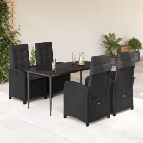 5-teiliges Gartenmöbel-Set mit schwarzen synthetischen Rattankissen von , Gartensets - Ref: Foro24-3212314, Preis: 685,99 €, ...