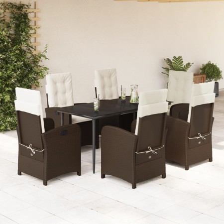 Set comedor de jardín 7 pzas con cojines ratán sintético marrón de , Conjuntos de jardín - Ref: Foro24-3212335, Precio: 945,4...