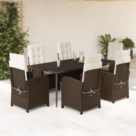 7-piece garden dining set with brown synthetic rattan cushions by , Garden sets - Ref: Foro24-3212337, Price: 995,99 €, Disco...