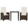 3-piece garden dining set and brown synthetic rattan cushions by , Garden sets - Ref: Foro24-3212340, Price: 338,61 €, Discou...