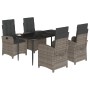 5-piece garden dining set with gray synthetic rattan cushions by , Garden sets - Ref: Foro24-3212354, Price: 802,05 €, Discou...