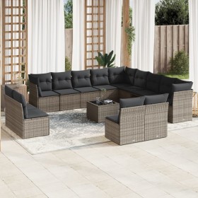 14-piece garden sofa set with gray synthetic rattan cushions by , Garden sets - Ref: Foro24-3250339, Price: 876,85 €, Discoun...