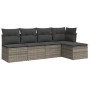 Gartensofa-Set mit Kissen, 5-teilig, graues synthetisches Rattan von , Gartensets - Ref: Foro24-3249359, Preis: 285,85 €, Rab...