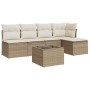 Garden sofa set with cushions 6 pieces beige synthetic rattan by , Garden sets - Ref: Foro24-3249367, Price: 396,55 €, Discou...