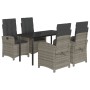 5-piece garden dining set with gray synthetic rattan cushions by , Garden sets - Ref: Foro24-3212363, Price: 747,40 €, Discou...