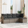 Garden sofa set with 5-piece synthetic rattan gray cushions by , Garden sets - Ref: Foro24-3249399, Price: 313,85 €, Discount: %