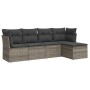 Set Gartensofas mit Kissen 5 Stück synthetisches Rattangrau von , Gartensets - Ref: Foro24-3249399, Preis: 312,49 €, Rabatt: %