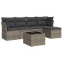 6-piece garden furniture set and gray synthetic rattan cushions by , Garden sets - Ref: Foro24-3249409, Price: 362,66 €, Disc...