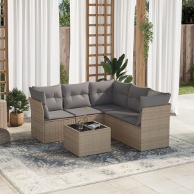 Garden sofa set with 6-piece synthetic rattan beige cushions by , Garden sets - Ref: Foro24-3249468, Price: 427,88 €, Discoun...