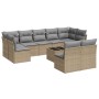 Gartensofa-Set mit beigen Kissen, 10-teilig, synthetisches Rattan von , Gartensets - Ref: Foro24-3249998, Preis: 689,51 €, Ra...