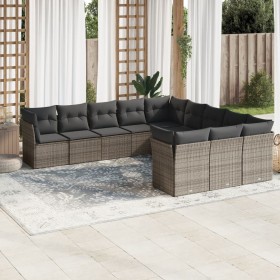 11-piece garden sofa set and gray synthetic rattan cushions by , Garden sets - Ref: Foro24-3250249, Price: 663,99 €, Discount: %