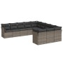 11-piece garden sofa set and gray synthetic rattan cushions by , Garden sets - Ref: Foro24-3250249, Price: 686,08 €, Discount: %