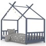 Children's bed frame solid gray pine wood 80x160 cm by vidaXL, Cribs and beds for children - Ref: Foro24-283371, Price: 199,8...