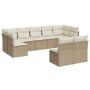 9-teiliges Gartensofa-Set mit beigen synthetischen Rattankissen von , Gartensets - Ref: Foro24-3249987, Preis: 657,74 €, Raba...