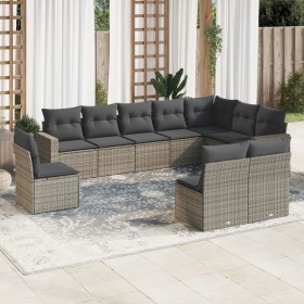 10-piece garden sofa set with gray synthetic rattan cushions by , Modular outdoor sofas - Ref: Foro24-3251447, Price: 662,06 ...