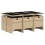 Set comedor de jardín 7 pzas con cojines ratán sintético beige de , Conjuntos de jardín - Ref: Foro24-3210552, Precio: 628,79...