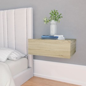 Floating oak plywood nightstand 40x30x15 cm by vidaXL, Nightstands - Ref: Foro24-800312, Price: 25,45 €, Discount: %