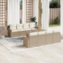 Set de sofás de jardín 9 pzas con cojines ratán sintético beige de , Sofás modulares de exterior - Ref: Foro24-3251085, Preci...