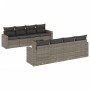 9-teiliges Gartenmöbel-Set und graue synthetische Rattankissen von , Modulare Sofas für den Außenbereich - Ref: Foro24-325108...