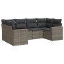 6-teiliges Gartenmöbel-Set und graue synthetische Rattankissen von , Modulare Sofas für den Außenbereich - Ref: Foro24-325171...