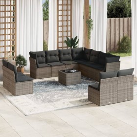 12-teiliges Gartensofa-Set mit grauen synthetischen Rattankissen von , Gartensets - Ref: Foro24-3249669, Preis: 752,56 €, Rab...