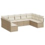 Set de sofás de jardín 9 pzas con cojines ratán sintético beige de , Conjuntos de jardín - Ref: Foro24-3249907, Precio: 742,4...