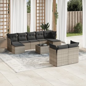 Garden sofa set 10 pieces with gray synthetic rattan cushions by , Garden sets - Ref: Foro24-3250159, Price: 617,91 €, Discou...