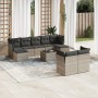 Garden sofa set 10 pieces with gray synthetic rattan cushions by , Garden sets - Ref: Foro24-3250159, Price: 595,82 €, Discou...