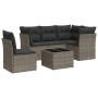 6-piece garden furniture set with gray synthetic rattan cushions by , Garden sets - Ref: Foro24-3249489, Price: 383,40 €, Dis...