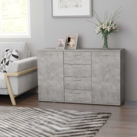 Concrete gray plywood sideboard 120x35.5x75 cm by , Sideboards - Ref: Foro24-801332, Price: 162,99 €, Discount: %