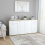 Sideboard aus weißem Holzwerkstoff in Sonoma-Eiche, 160 x 36 x 75 cm von , Sideboards - Ref: Foro24-3054776, Preis: 218,25 €,...