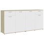 Sonoma oak white engineered wood sideboard 160x36x75 cm by , Sideboards - Ref: Foro24-3054776, Price: 218,99 €, Discount: %