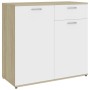 Sonoma oak white engineered wood sideboard 160x36x75 cm by , Sideboards - Ref: Foro24-3054776, Price: 218,99 €, Discount: %