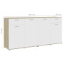 Sonoma oak white engineered wood sideboard 160x36x75 cm by , Sideboards - Ref: Foro24-3054776, Price: 218,99 €, Discount: %