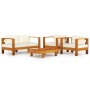 Garden furniture 4 pcs cushions cream acacia wood by , Garden sets - Ref: Foro24-3057929, Price: 671,53 €, Discount: %