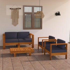 Garden furniture 4 pcs dark gray acacia wood cushions by , Garden sets - Ref: Foro24-3057948, Price: 683,99 €, Discount: %