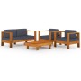 Garden furniture 4 pcs dark gray acacia wood cushions by , Garden sets - Ref: Foro24-3057948, Price: 687,16 €, Discount: %