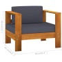 Garden furniture 4 pcs dark gray acacia wood cushions by , Garden sets - Ref: Foro24-3057948, Price: 687,16 €, Discount: %