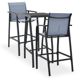 High table and garden bar stools 3 pieces black and gray by , Garden sets - Ref: Foro24-3073573, Price: 281,81 €, Discount: %