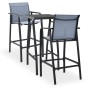 High table and garden bar stools 3 pieces black and gray by , Garden sets - Ref: Foro24-3073573, Price: 280,62 €, Discount: %