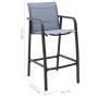 High table and garden bar stools 3 pieces black and gray by , Garden sets - Ref: Foro24-3073573, Price: 280,62 €, Discount: %