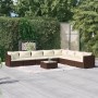 9-teiliges Gartenmöbel-Set und braune synthetische Rattankissen von , Gartensets - Ref: Foro24-3101778, Preis: 664,52 €, Raba...