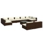 Garden furniture set 10 pieces and brown synthetic rattan cushions by , Garden sets - Ref: Foro24-3102034, Price: 822,17 €, D...