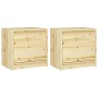 Nachttische 2 Stück massives Tannenholz 40x30,5x40 cm von , Nachttische - Ref: Foro24-809356, Preis: 64,08 €, Rabatt: %