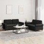 2-piece black velvet sofa set with cushions by , Sofas - Ref: Foro24-3202215, Price: 534,52 €, Discount: %