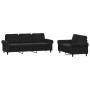 2-teilige Sofagarnitur aus schwarzem Samt mit Kissen von , Sofas - Ref: Foro24-3202255, Preis: 579,59 €, Rabatt: %