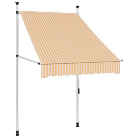 Manual retractable awning 100 cm orange and white striped by , Awnings - Ref: Foro24-145831, Price: 87,34 €, Discount: %