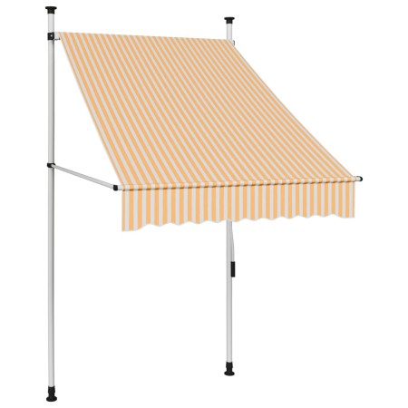 Manual retractable awning 100 cm orange and white striped by , Awnings - Ref: Foro24-145831, Price: 87,27 €, Discount: %