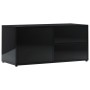 Glossy black plywood TV cabinet 80x34x36 cm by , TV Furniture - Ref: Foro24-801857, Price: 49,99 €, Discount: %